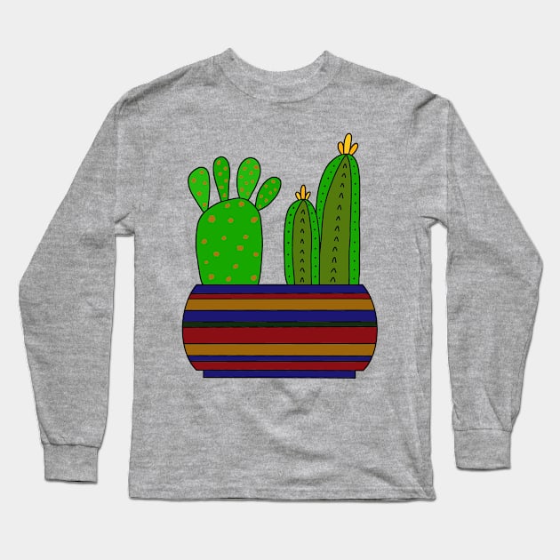 Cute Cactus Design #99: Enough Room For 2 Types Of Cacti Long Sleeve T-Shirt by DreamCactus